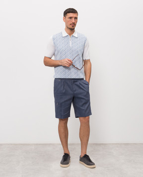 Stefano Ricci Поло кольору айворі з шовком у візерунок K818108P31F26174