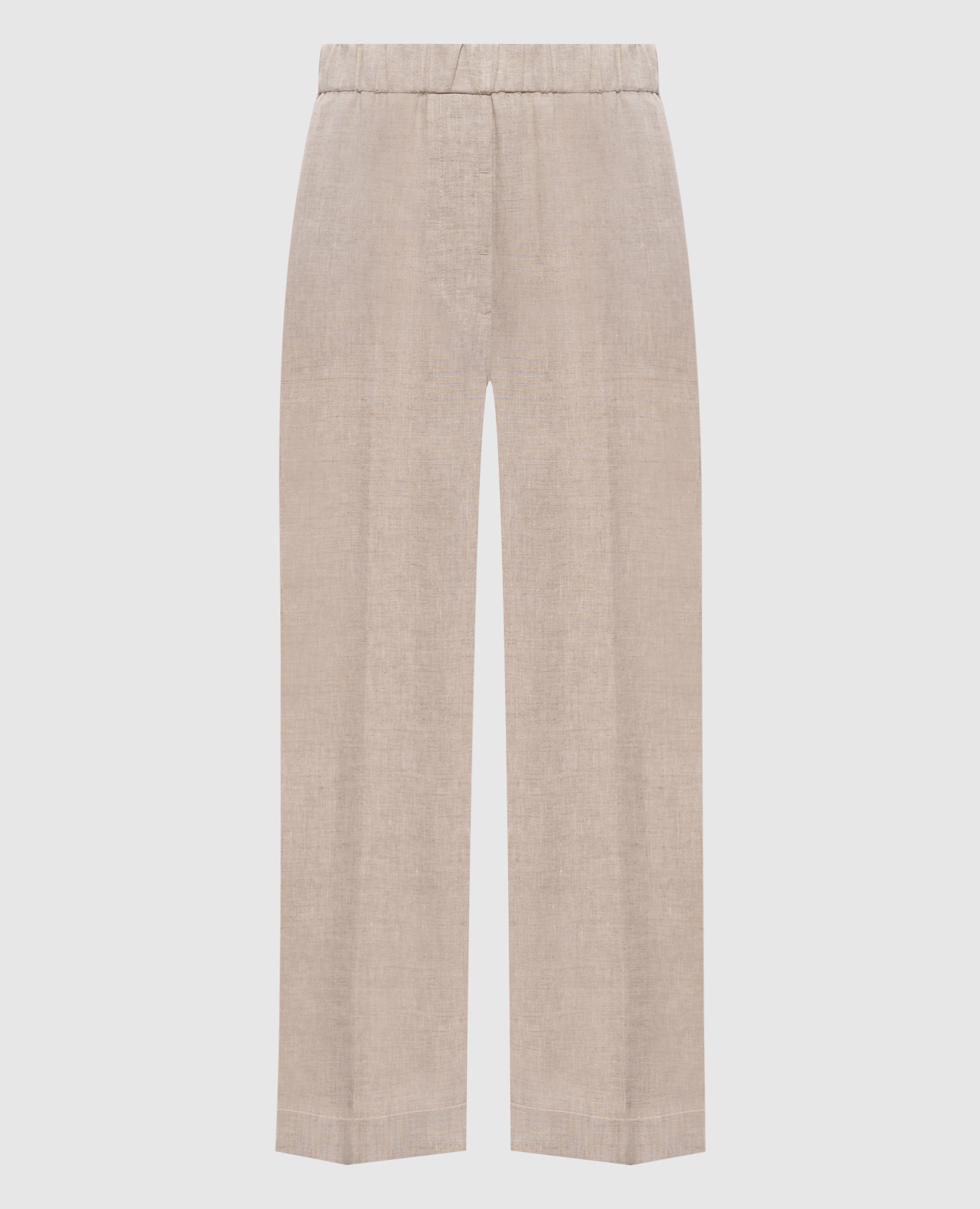 Бежеві штани з льону
