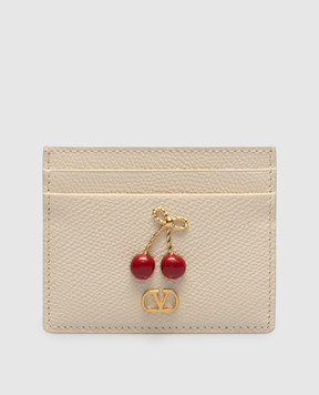 Valentino Бежевий шкіряний картхолдер Cherryfic 8W2P0AY1WGX
