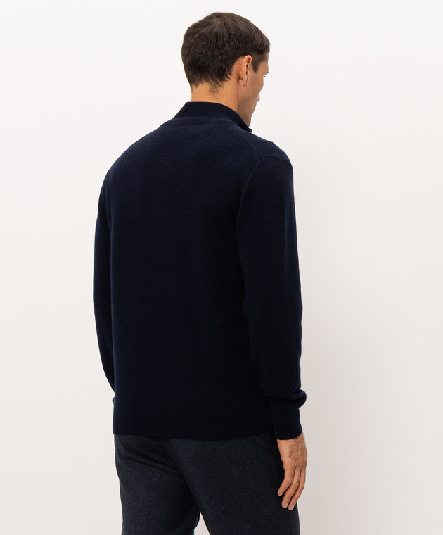 Canali Синій кардиган з кашеміру MK02546C0022 зображення 4