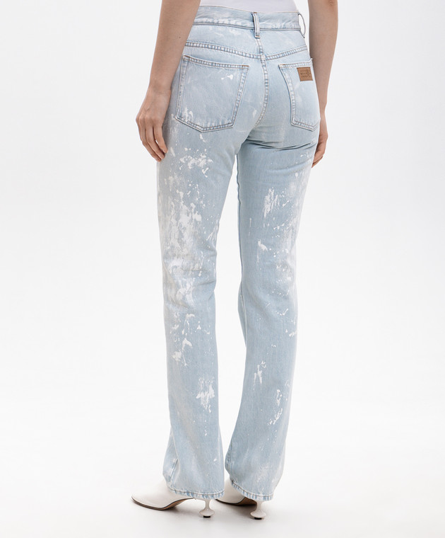 Maison Margiela MM6 Голубые джинсы с принтом в виде пятен краски S62LB0216M30055 изображение 4