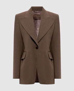 Ermanno Scervino Коричневый жакет с шерстью D496I312YAX