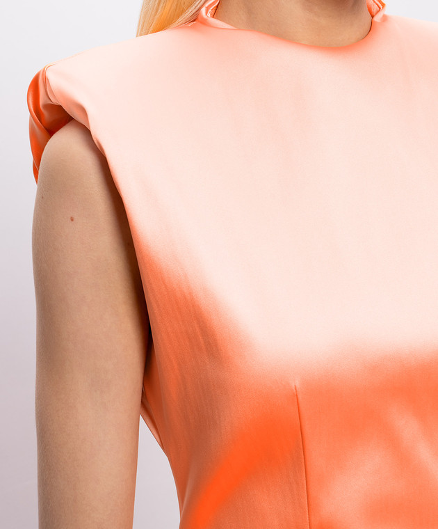Thierry Mugler Помаранчева сукня з акцентними плечима 26S1RO18415019 зображення 4