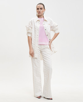 Off-White Розовая футболка Spray с принтом логотипа 2AA124S26JER007