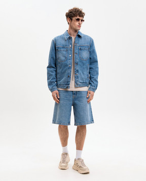 Off-White Синие джинсовые шорты с эмблемой Half Arrow 44XYC028S26D001