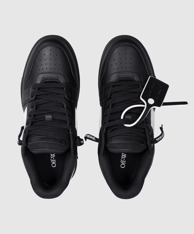 Off-White Чорні шкіряні кросівки Out Of Office W259C9L018 зображення 4