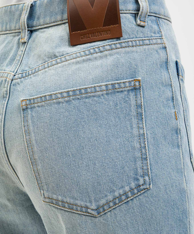 Valentino Блакитні джинси з патчем логотипа 8B0DD23LA92 зображення 5