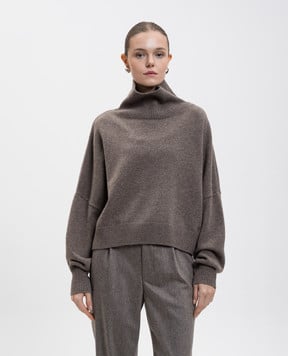 Loulou de Saison Коричневый свитер LUKE из шерсти мериноса и кашемира LUKE