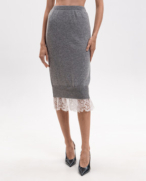 Ermanno Scervino Серая юбка из кашемира D492O308APPYU