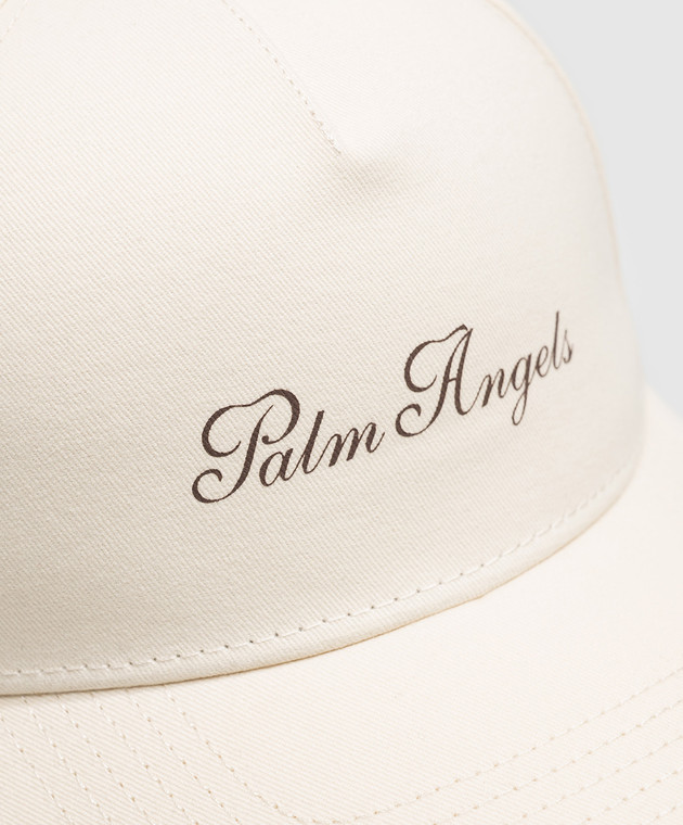 Palm Angels Кепка цвета айвори с принтом логотипа PALMB001FB002 изображение 4