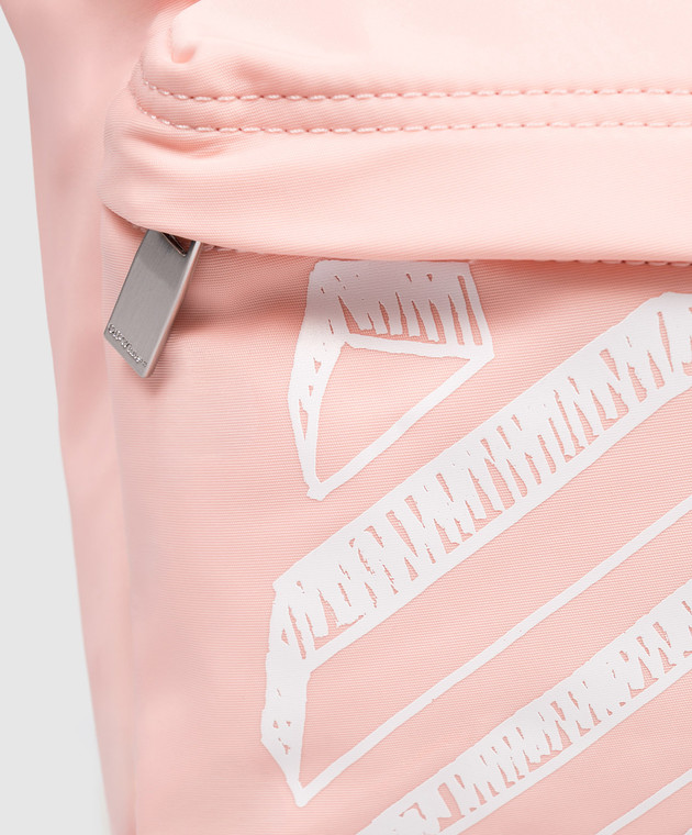 Off-White Детский розовый рюкзак с брендовым принтом OGNB001S26FAB001 изображение 4