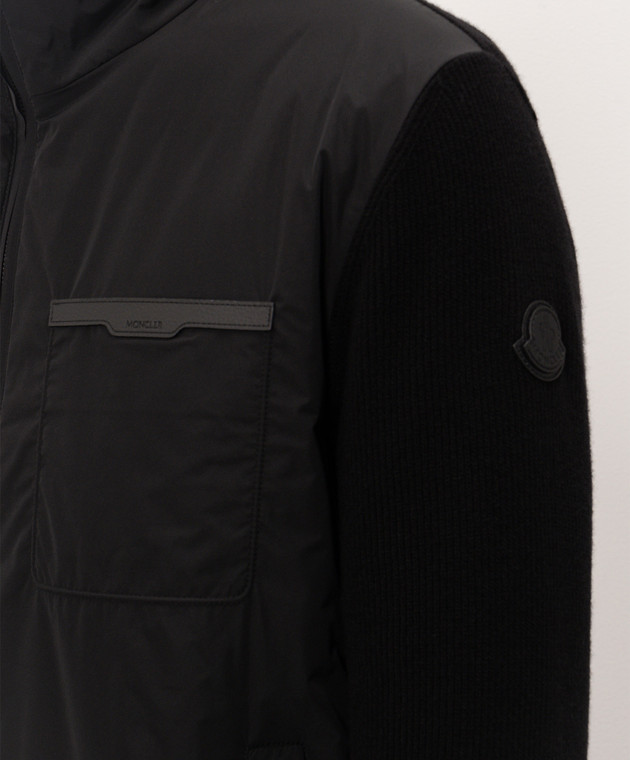 Moncler Чорна комбінована куртка L20919B00016M4281 зображення 5