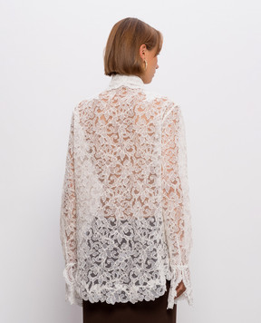 Ermanno Scervino Блуза из кружева цвета айвори D492K389APEXQ