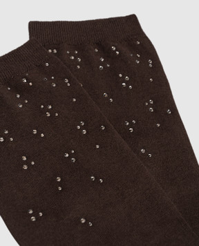 Peserico Коричневі шкарпетки з кристалами A41071C0RCC793
