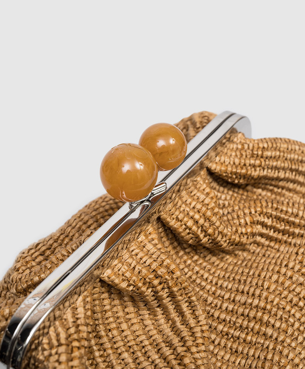 Max Mara Weekend Коричневая сумка Pasticcino из рафии WKAFORTUNA изображение 4
