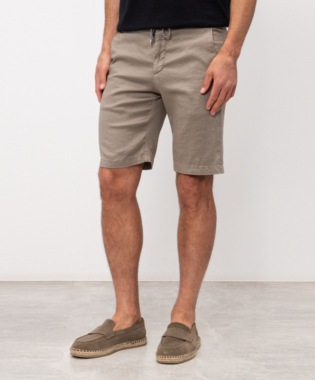Marco Pescarolo Бежеві шорти з льоном CENITO5302 зображення 3