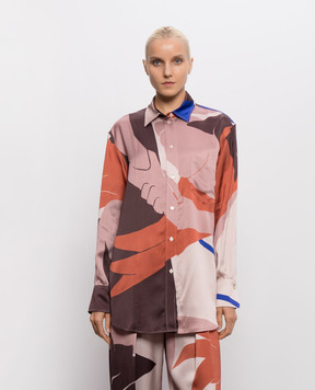 Victoria Beckham Рубашка Remi в принт 1326WSH007515B