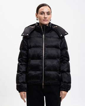 Dolce&Gabbana Черная пуховая куртка в узоре DG F9P48TGDCL4
