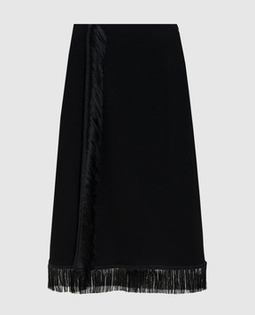Jil Sander Черная юбка с бахромой J03MA0268J20232