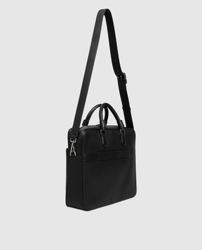 Serapian Чорний шкіряний портфель з логотипом SRCCHMLL706540Y001