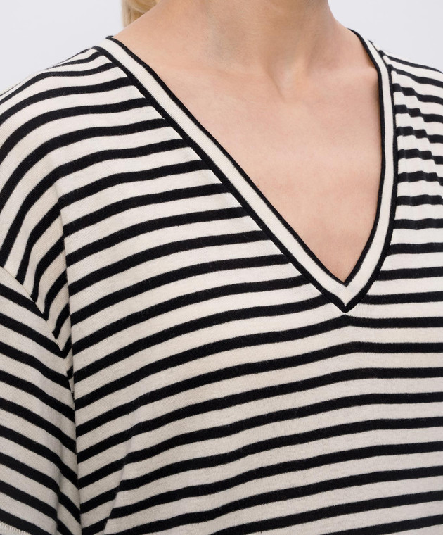Khaite Бежева футболка Linda в смужку 182691015 зображення 5