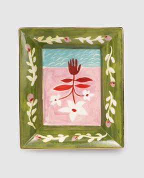 Bitossi Home Фарфоровая тарелка для закусок White Flowers FTB02002