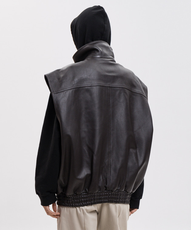 Balenciaga Коричневый кожаный жилет A002FVTUS30 изображение 4