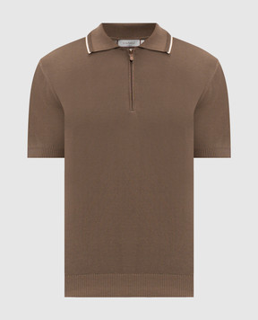 Canali Коричневе поло з бавовни MK02460C1165