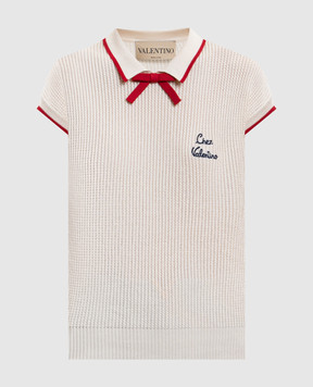 Valentino Бежевый топ с логотипом 8B3KC66T9JV