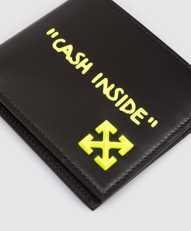 Off-White Чорне шкіряне портмоне з емблемою OMNC098F25LEA003 зображення 4