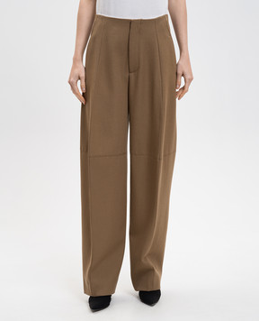 Victoria Beckham Коричневі штани з вовни 1425WTR006632C