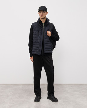 Stone Island Синий пуховый жилет с патчем логотипа K2S15G100004S0183