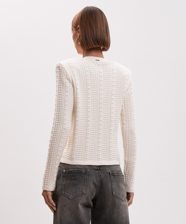 Twinset Кардиган цвета айвори с фактурным узором 262TP3101 изображение 4