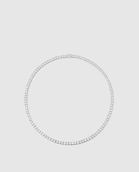 Darkai Сріблясте кольє Tennis з білим золотом DICO0065