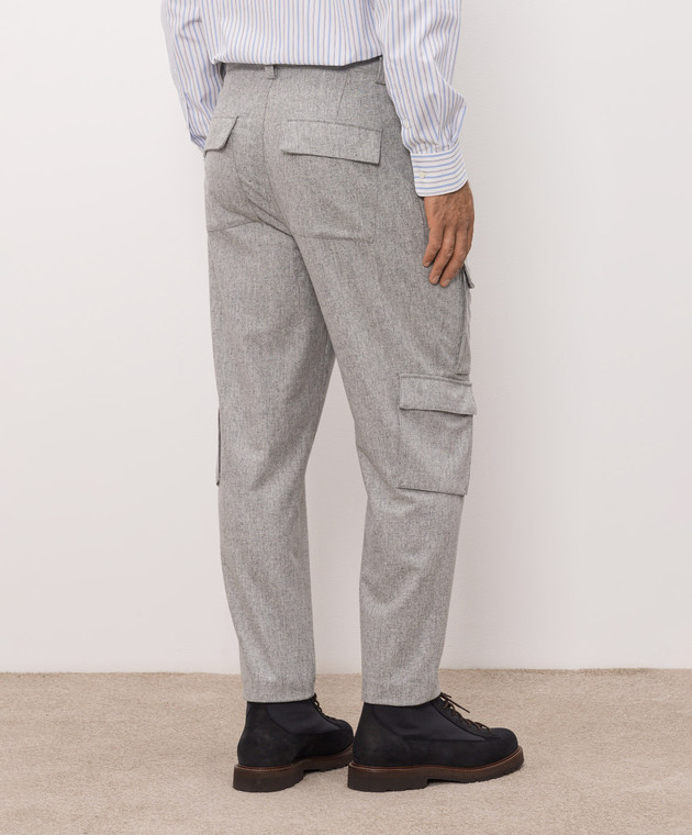 Brunello Cucinelli Серые брюки-карго из шерсти M038PF3010 изображение 4
