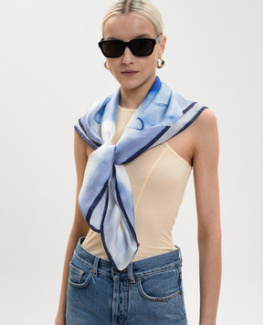 Max & Co Біла хустка із шовку BATTISTA в акварельний принт MCABATTISTA