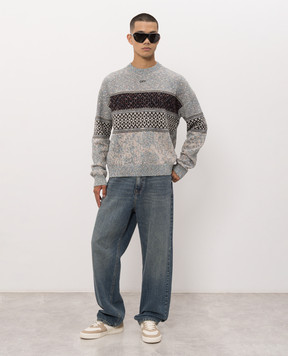 Off-White Свитер с шерстью в жаккардовый узор 44MHE20YF26K001
