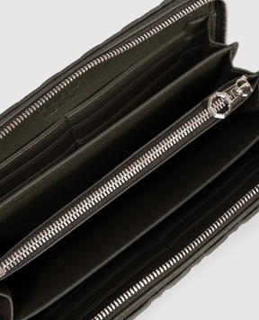 Stefano Ricci Шкіряний гаманець кольору хакі з фактурною емблемою PP440GPMR1MR