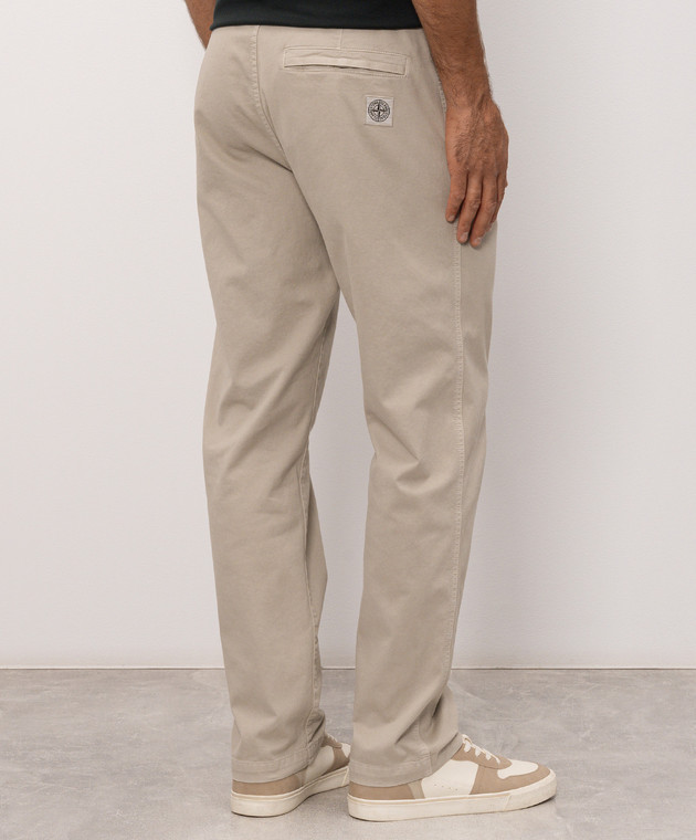 Stone Island Бежевые брюки с нашивкой логотипа L2S153100030S00L1 изображение 4