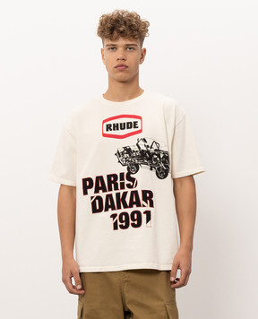 Rhude Футболка цвета айвори Paris Dakar RHPF26TT04012