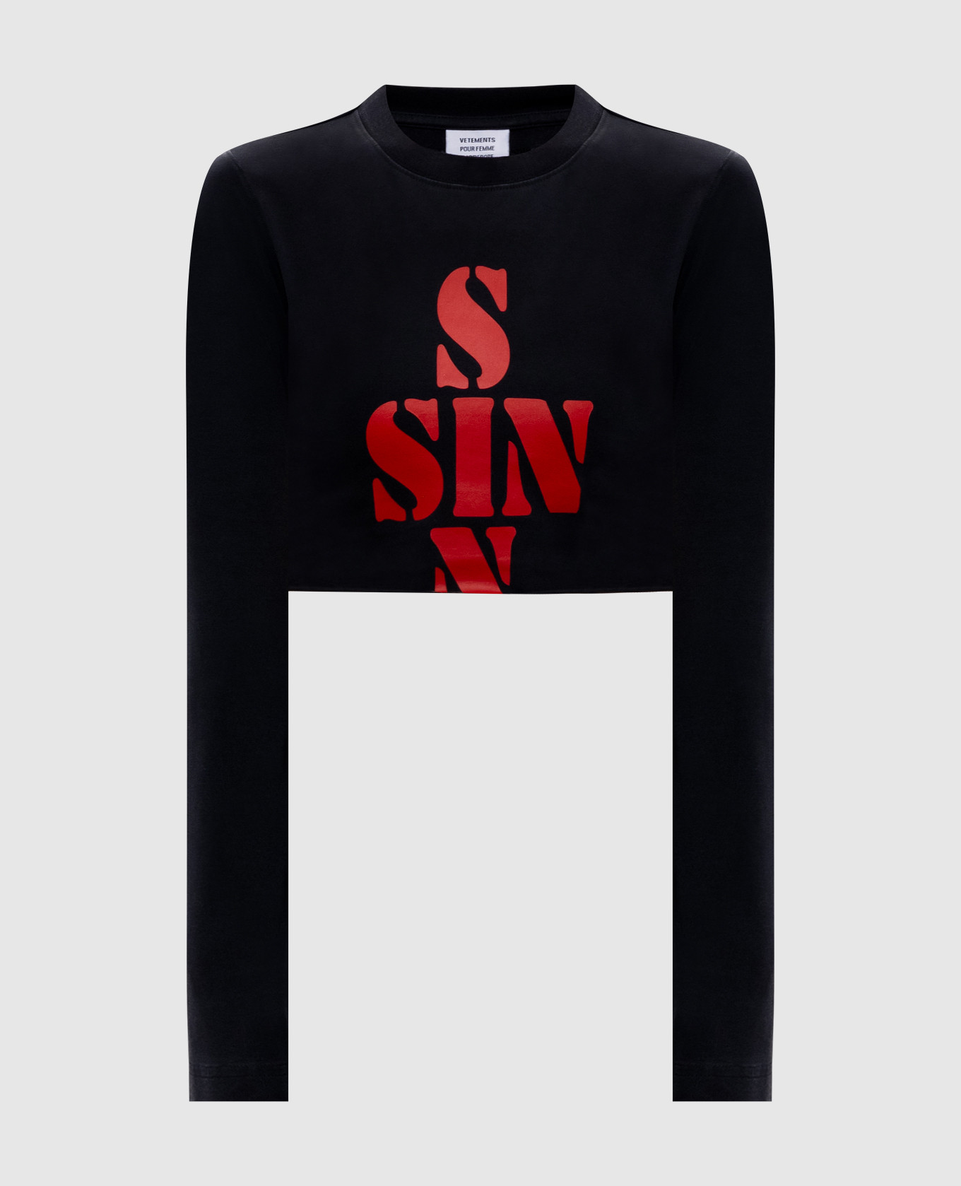 

Черный укороченный лонгслив Sins, Лонгсливы