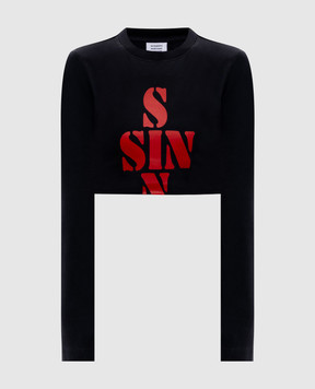 Vetements Чорний укорочений лонгслів Sins WE76LS541B