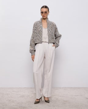 Brunello Cucinelli Бежевый топ из шелка M0C59E0600