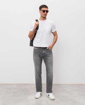 Trussardi Біла футболка з фактурним принтом логотипа G0298100128NMTS12J02