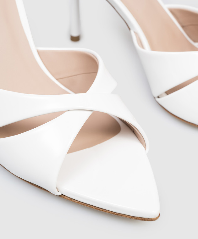 Le Silla Белые лакированные мюли SHIRLEY 6621F080BXPPGSL изображение 5