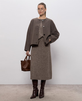 Max Mara Weekend Коричневый свитер PALCHI с шерстью и шелком WKDPALCHI