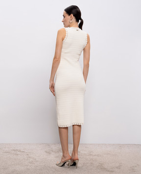 Twinset Бежева сукня міді з логотипом 261TP3073