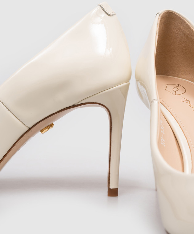 Babe Pay Pls Шкіряні лаковані туфлі кольору айворі 201801LA зображення 5