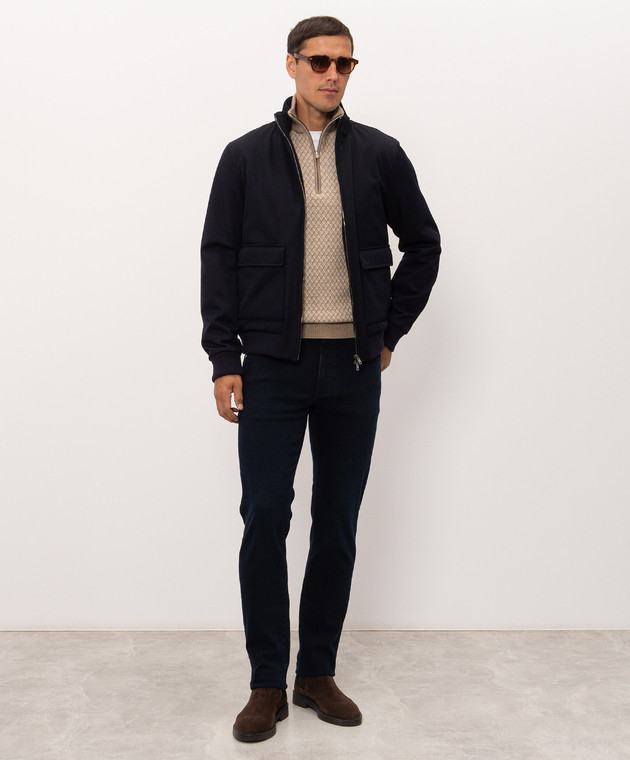 Cashmere&Whiskey Темно синие джинсы с патчем логотипа PT02CW61B181 изображение 2