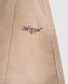 Off-White Дитяча бежева вельветова спідниця 44GCC02CF5F001